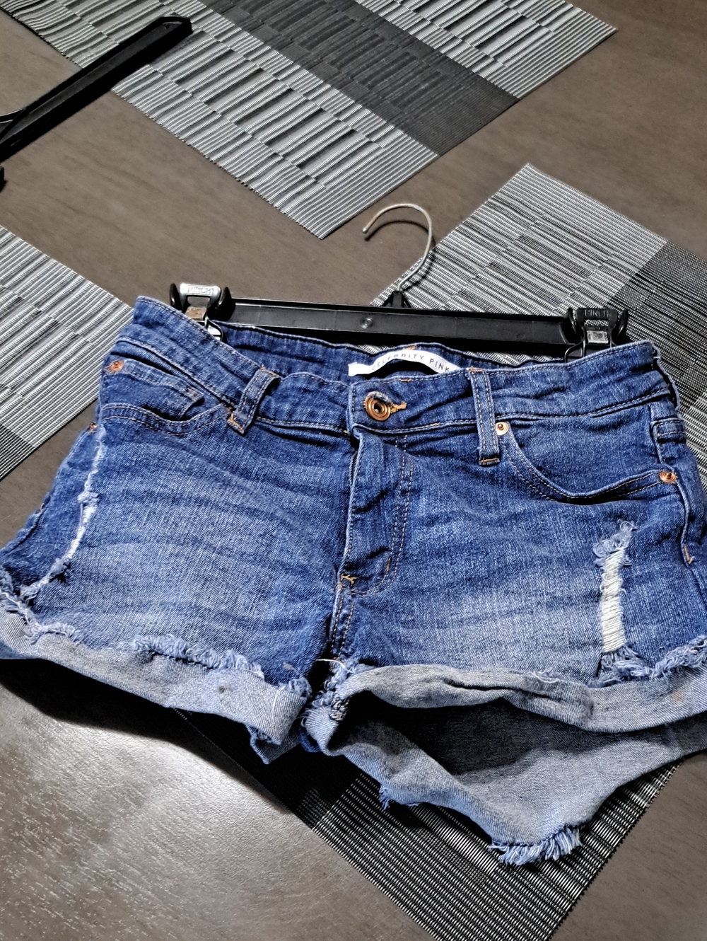 Celebrity Pink Distressed Blue Denim Cutoff Shorts